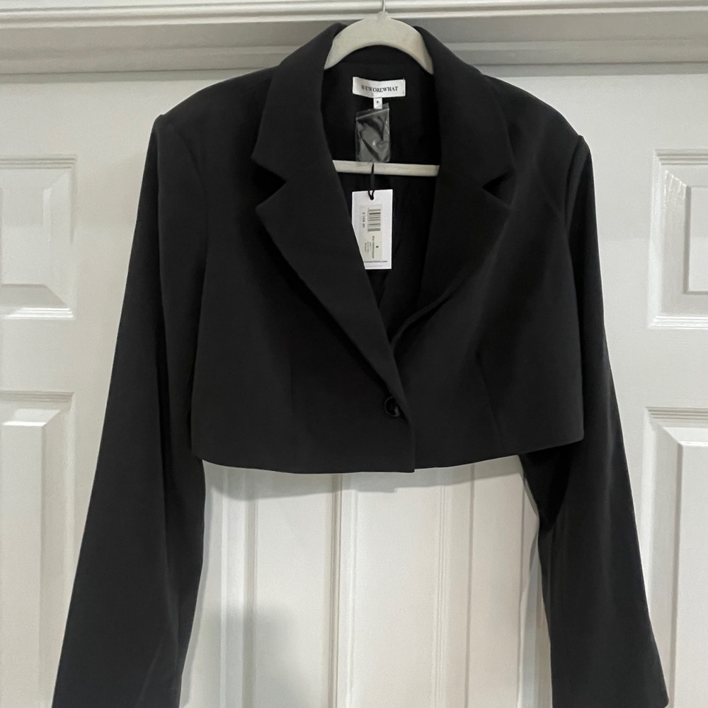 WeWoreWhat Black Cropped Blazer Jacket